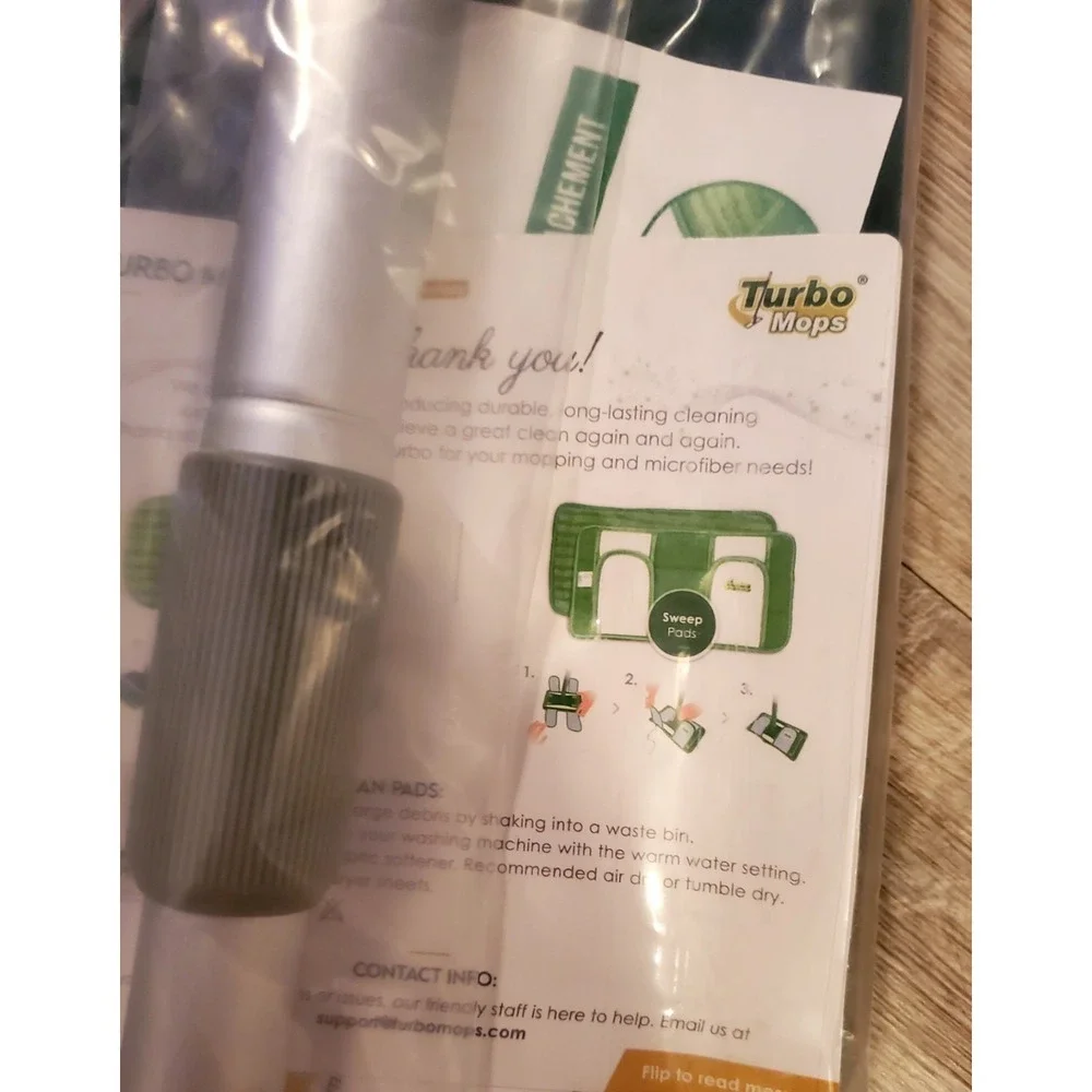 Turbo‎ Mop Microfiber Mop Kit-Tile & Wood Floor 4 Reusable Pads